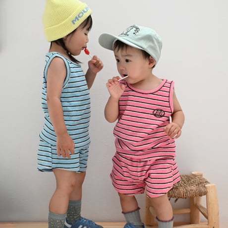 pile border tank / pile border pants / House of Lili