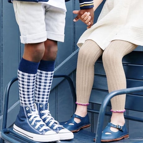 collegien/Claude-Gingham Knee-high Socks