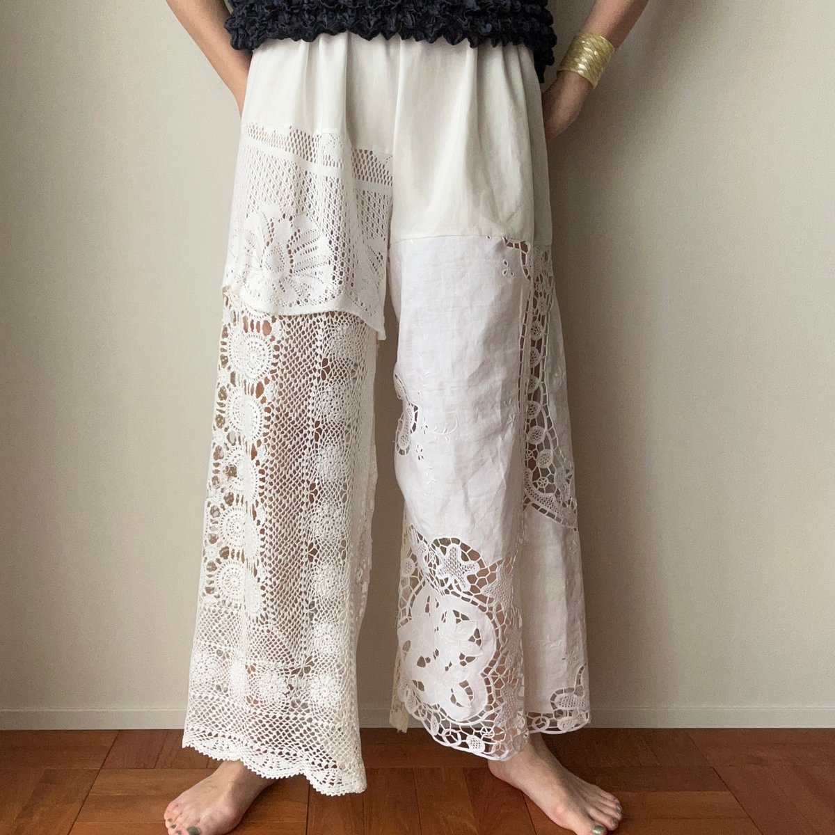 ヴィンテージレースリメイクワイドパンツ(C) | 58knit