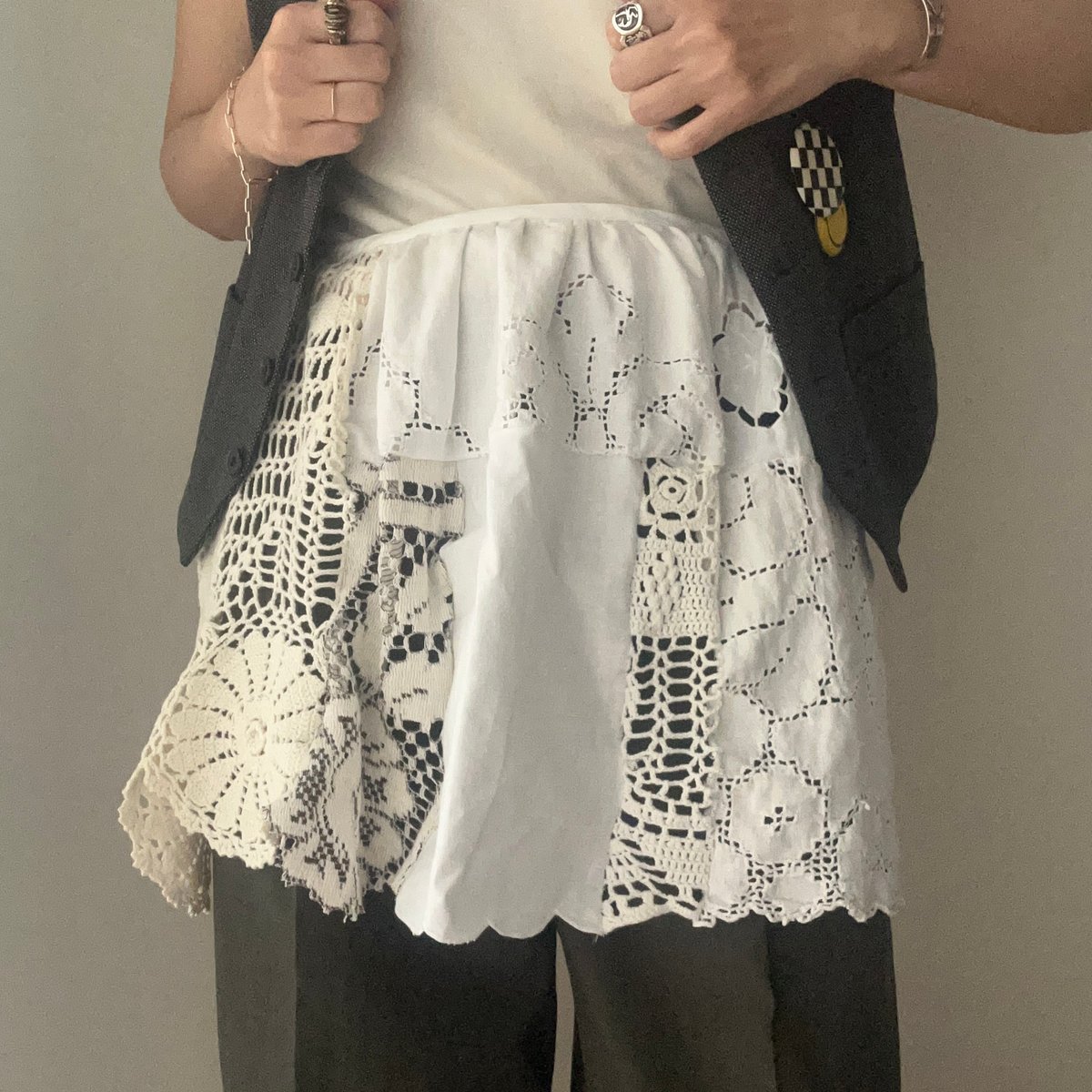 vintage✤リメイク ハンドメイド レースラップスカート ヴィンテージレースリメイクラップスカート② | 58knit
