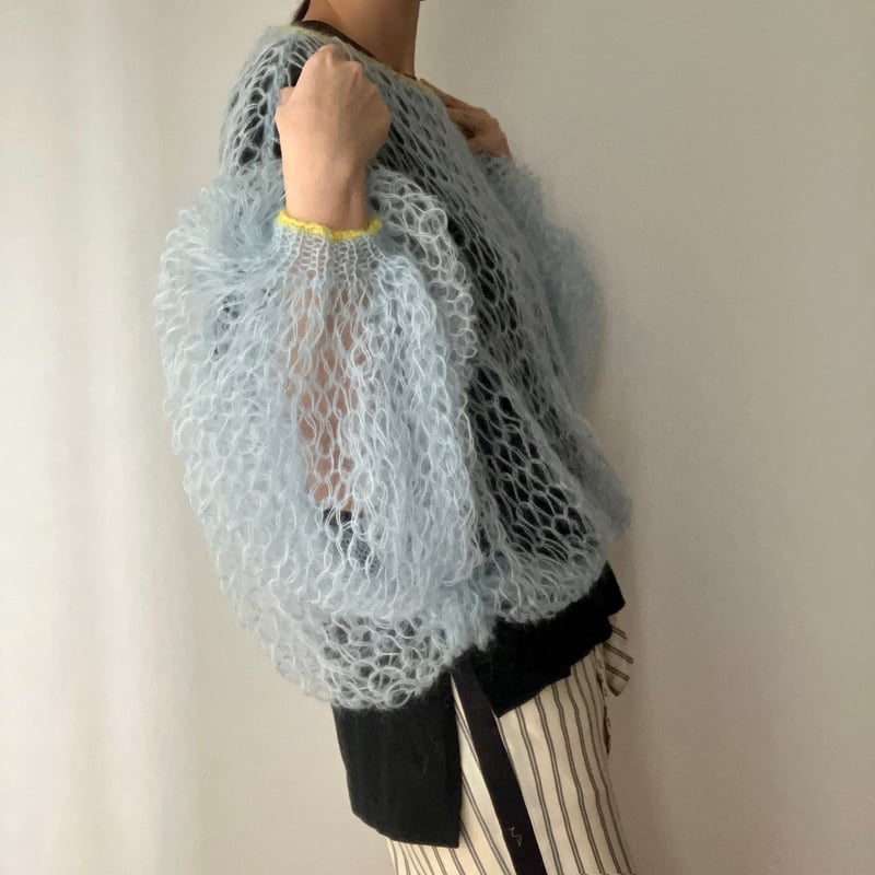 ハンドメイドモヘアボリュームニット(ライトブルー) | 58knit