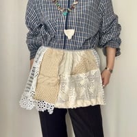 ヴィンテージレース&ニットリメイクエプロン④
