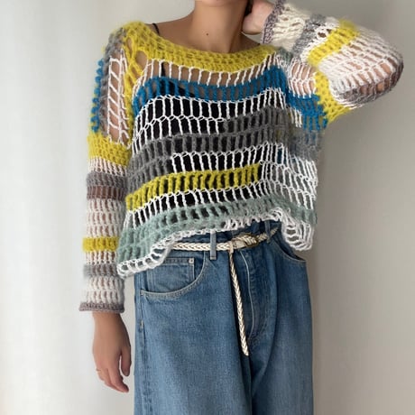 クロシェットプルオーバー(モヘア×コットン)②
