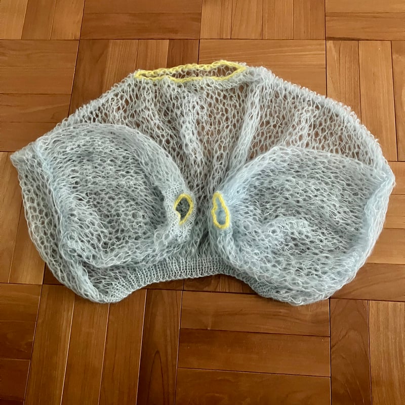 ハンドメイドモヘアボリュームニット(ライトブルー) | 58knit