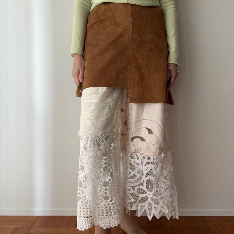 ヴィンテージレースリメイクワイドパンツ(R) | 58knit