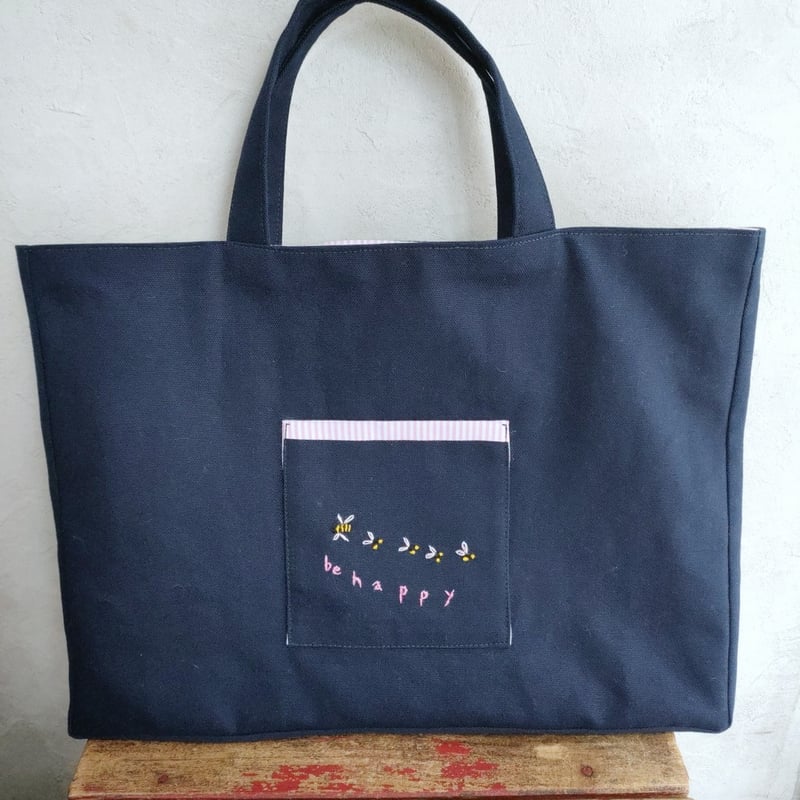 手刺繍レッスンバッグ ABC女の子8ワード | 入学・入園のハンドメイド 手刺繍レッスンバッグ ABC女の子8ワード | 入学・入園のハンドメイド