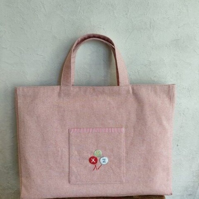 手刺繍レッスンバッグ ABC女の子8ワード | 入学・入園の