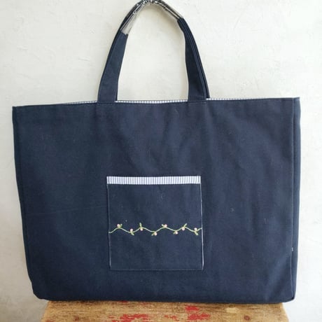 手刺繍レッスンバッグ　ローズブーケ