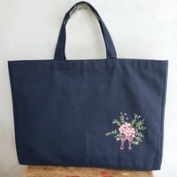 手刺繍レッスンバッグ　ローズブーケ