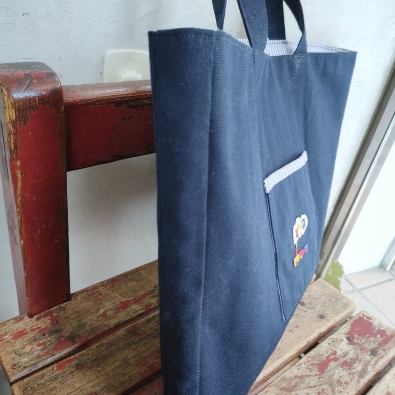 手刺繍レッスンバッグ ABC男の子8ワード | 入学・入園のハンドメイド