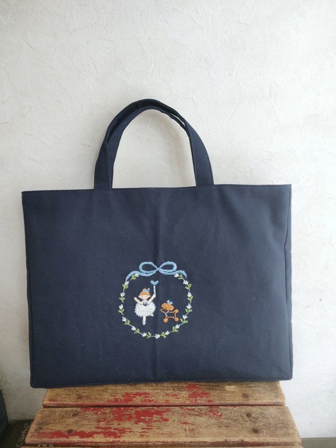 手刺繍レッスンバッグ サークルバレエガール | 入学・入園の