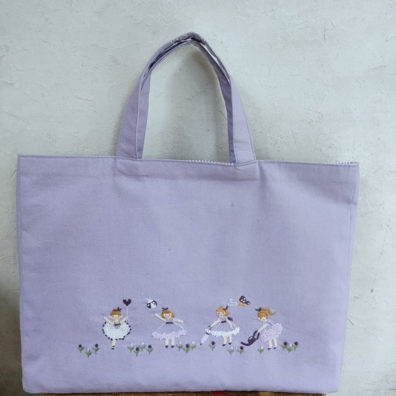 手刺繍レッスンバッグ フラワーガールズ | 入学・入園の