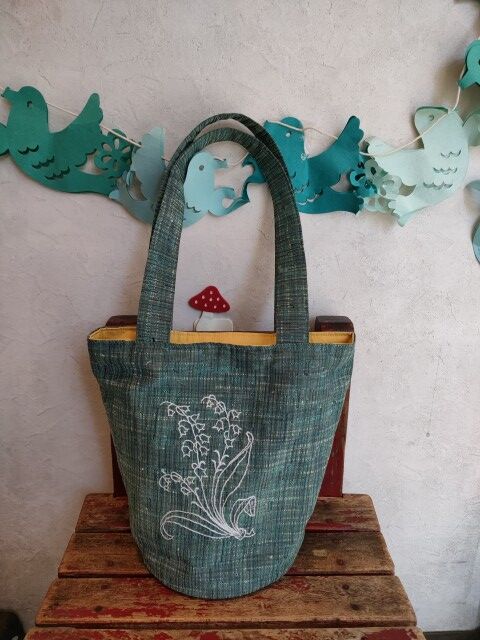 ハンドメイド手刺繍バッグ 手刺繍バケツバッグ | 入学・入園のハンドメイド雑貨・子供服