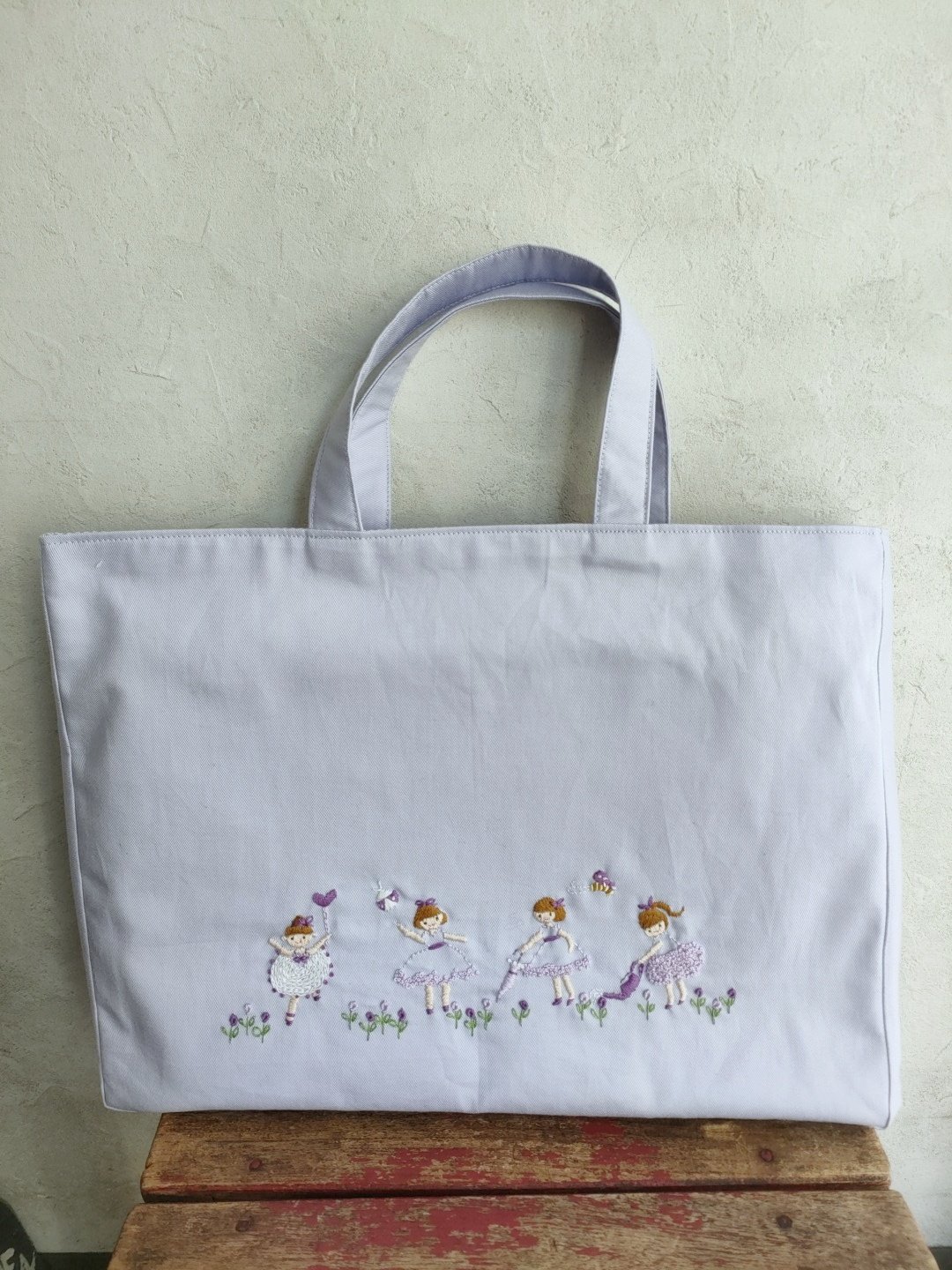 手刺繍レッスンバッグ フラワーガールズ | 入学・入園のハンドメイド
