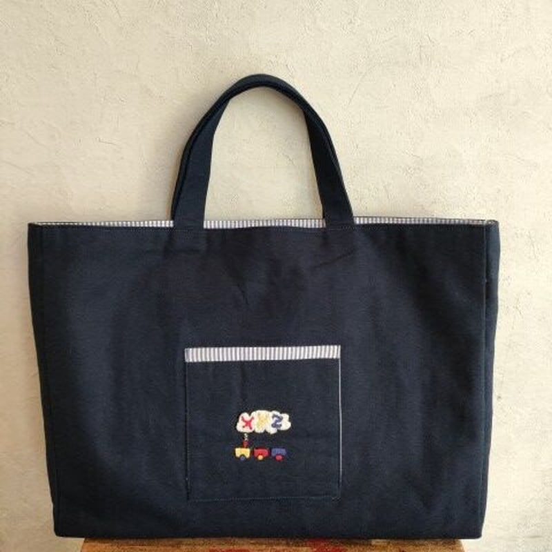 手刺繍レッスンバッグ ABC男の子8ワード | 入学・入園の 
