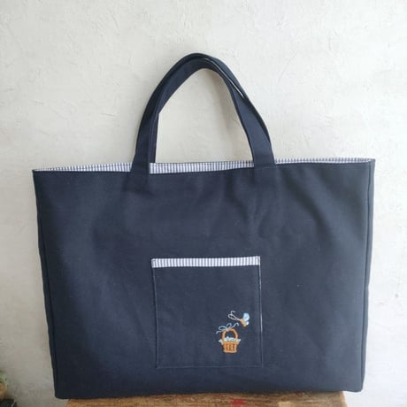 手刺繍レッスンバッグ　サークルバレエガール
