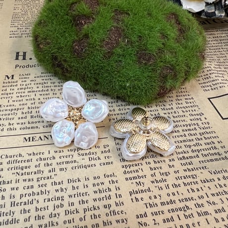桜バロックパールピアス