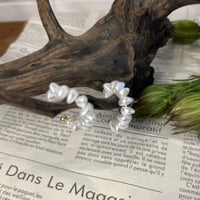 ドロップパールフープピアス