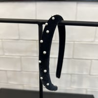 ベロア粒パールカチューシャ