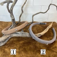 ちょぼビジューカチューシャ①ブラウン②グレー