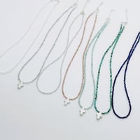 【受注制作】natural stone necklace with cross pearl