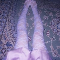 Checked lace tights