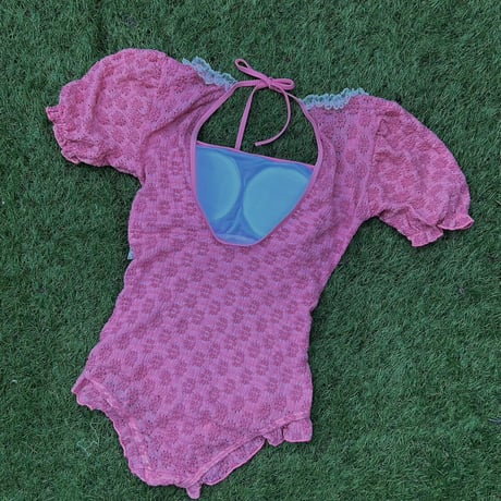 Puff sleeve swimsuit