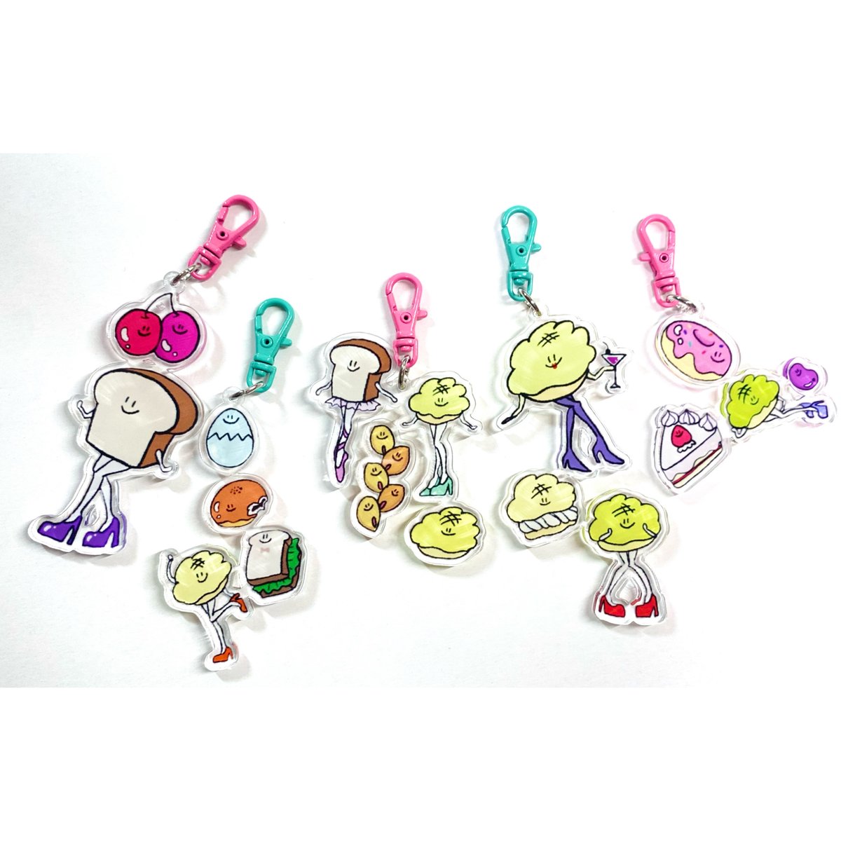 バーシック君 メロンリリちゃん キーホルダー メロンの被り物付き お顔