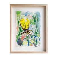 モノタイプ版画作品「Yellow Flower」