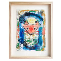 モノタイプ版画作品「Little Fox」