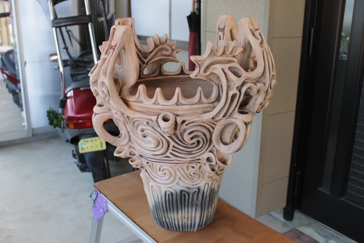 火焔型土器　模造品　レプリカ 火焔型土器 模造品 レプリカ ミニチュア火焔土器6㎝と遮光土偶