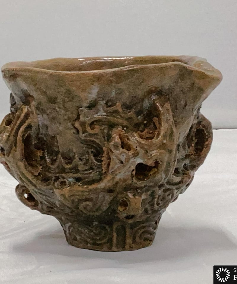 ぶるーはにー様☆美品 在銘 大型平蜘蛛釜 透木釜 送料込み 1.8平丸無地（木箱なし） - isetohonpo