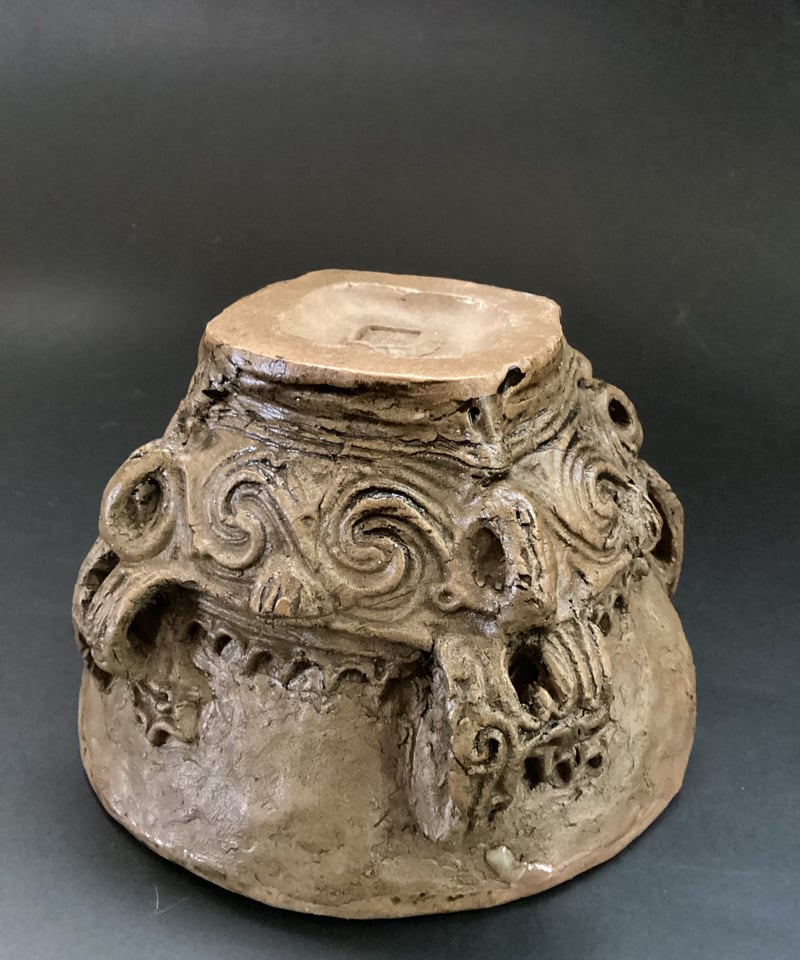 縄文・火焔型どんぶり 17.5㎝×760g 手作り陶器製。 | 縄文ギャラリー