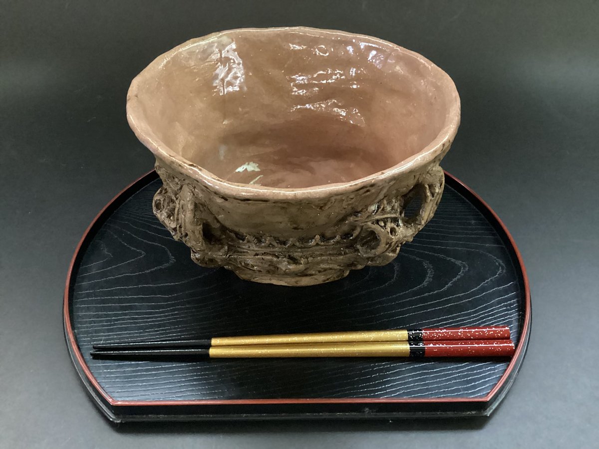 縄文・火焔型どんぶり 17.5㎝×760g 手作り陶器製。 | 縄文ギャラリー