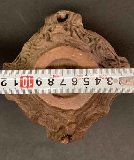 縄文・火焔型お茶碗　 12㎝×470ｇ　手作り陶器製。