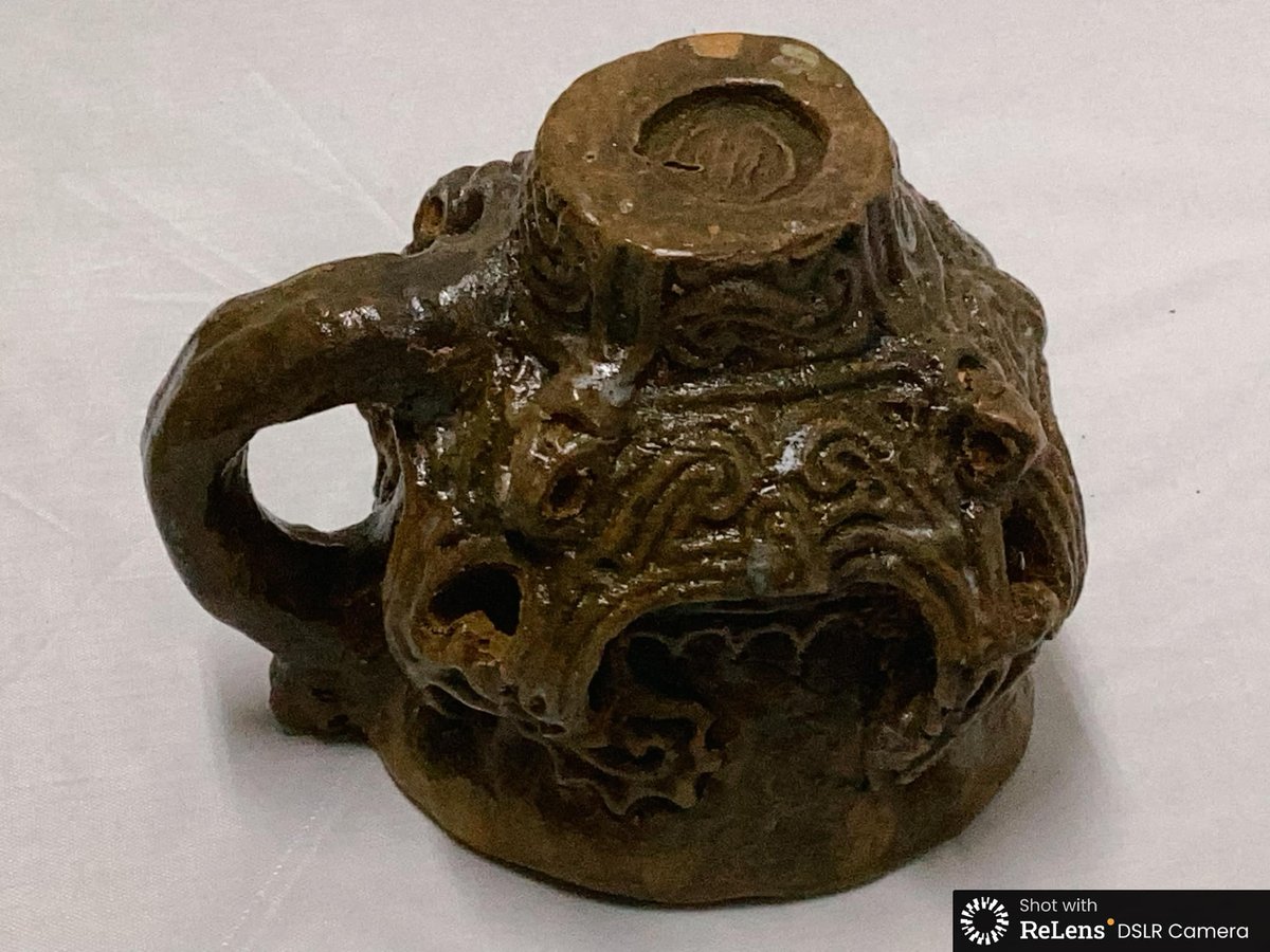 縄文・火焔型土器のコーヒーカップ 1個 8㎝×172g 手作り陶器製
