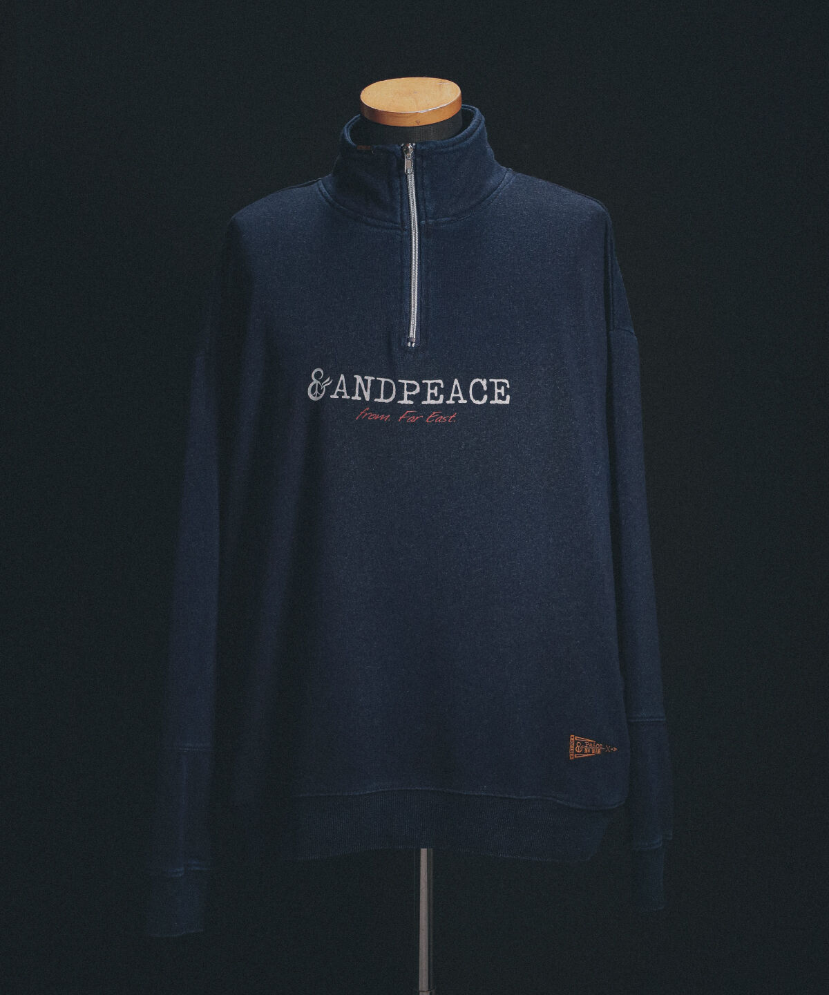 Remember 【Navy】Logo HalfZip Sweat