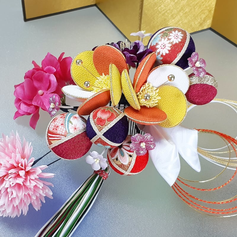 つかり オリジナル 桜 】つまみ細工 髪飾り 成人式