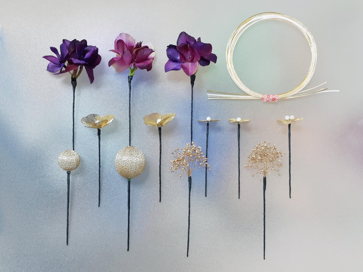 1650本物花 パープルかすみ草 髪飾り 卒業 入学 ブライダル