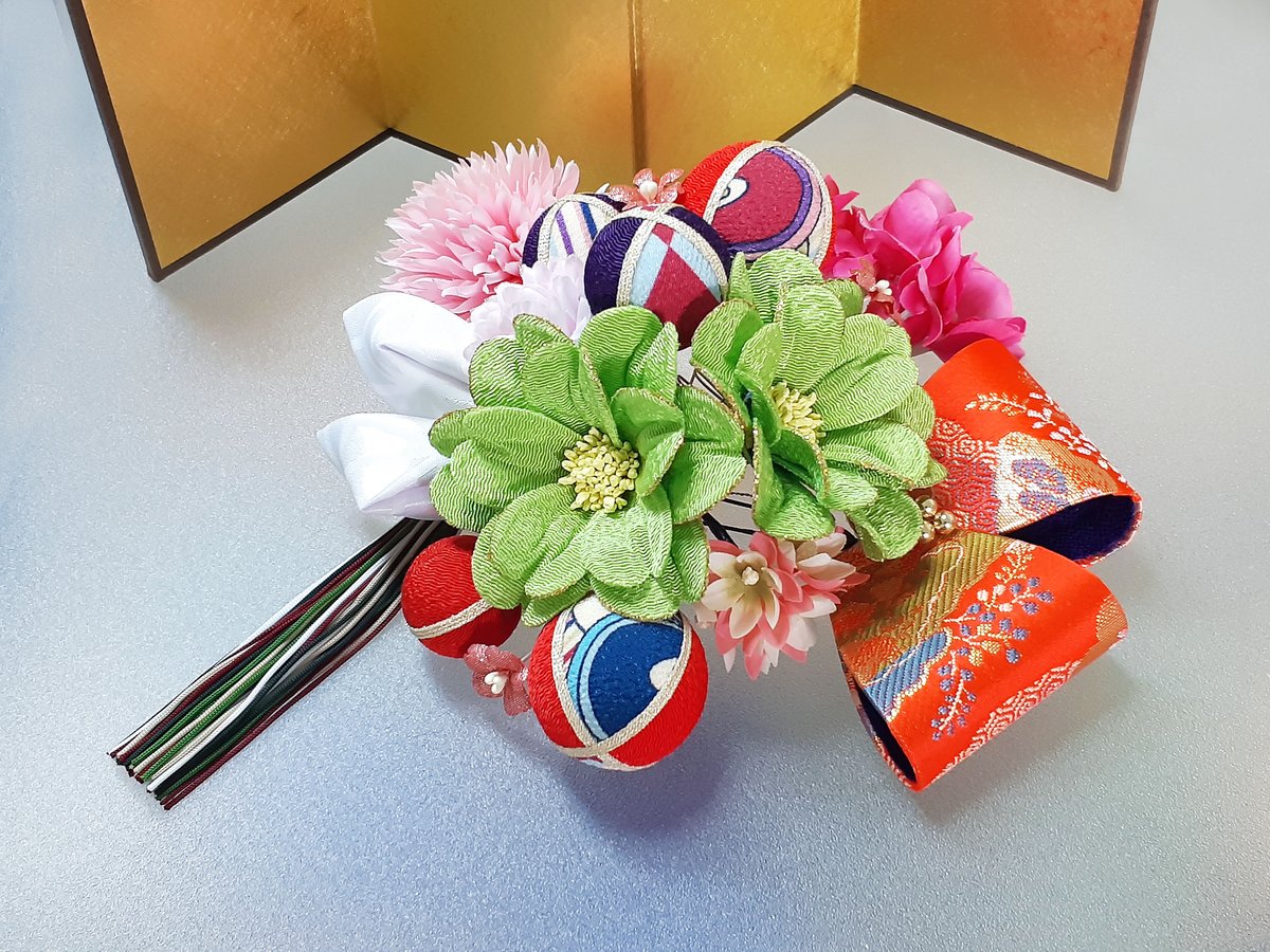 成人式、振袖、ちりめんグリーン花柄 【公式通販】