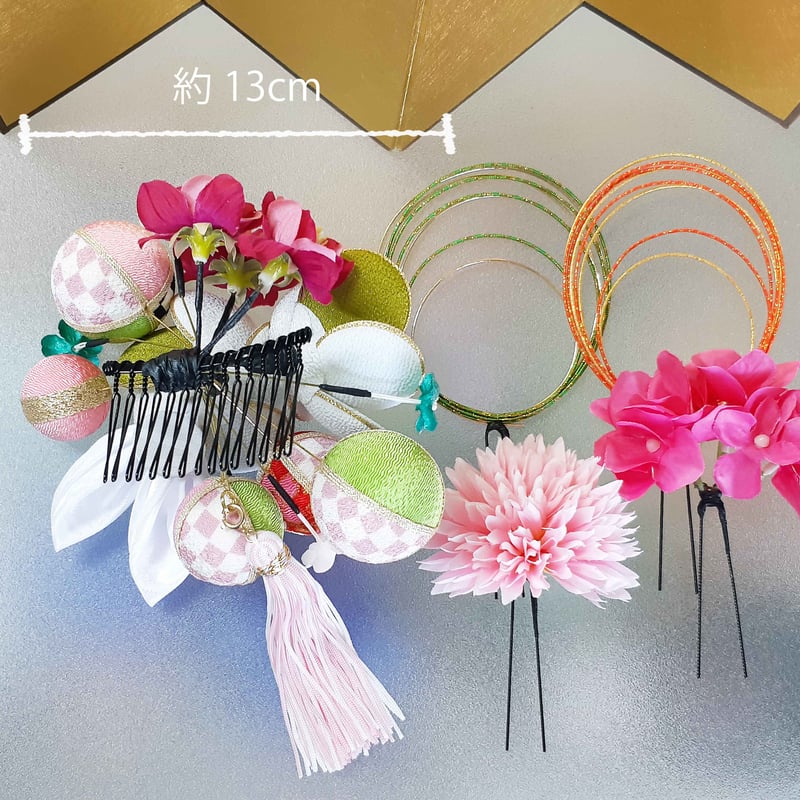 成人式 髪飾り 水引 振袖 卒業式 和 うぐいす緑白 和 和装 ちりめん円