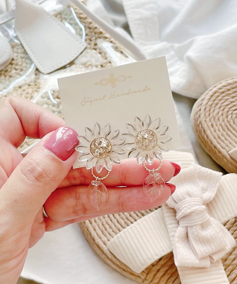 coussinette fleur 2way ピアス coussinette fleur 2way ピアス