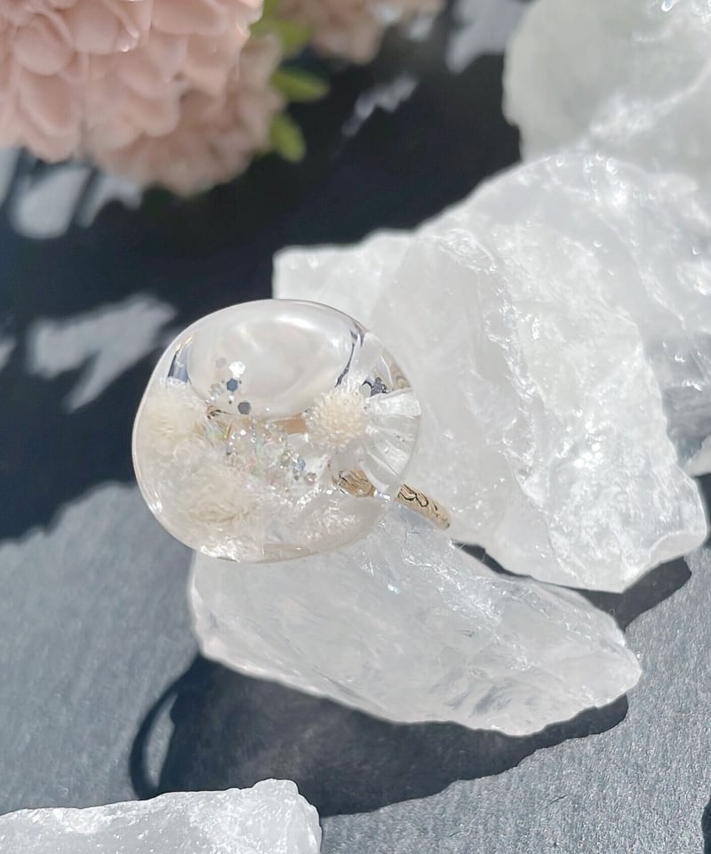 ★ 碌山 ★大粒ガーネット 淡水パール フラワーデザイン 大ぶり リング ♪ ☆ 碌山 ☆大粒ガーネット 淡水パール フラワーデザイン 大ぶり