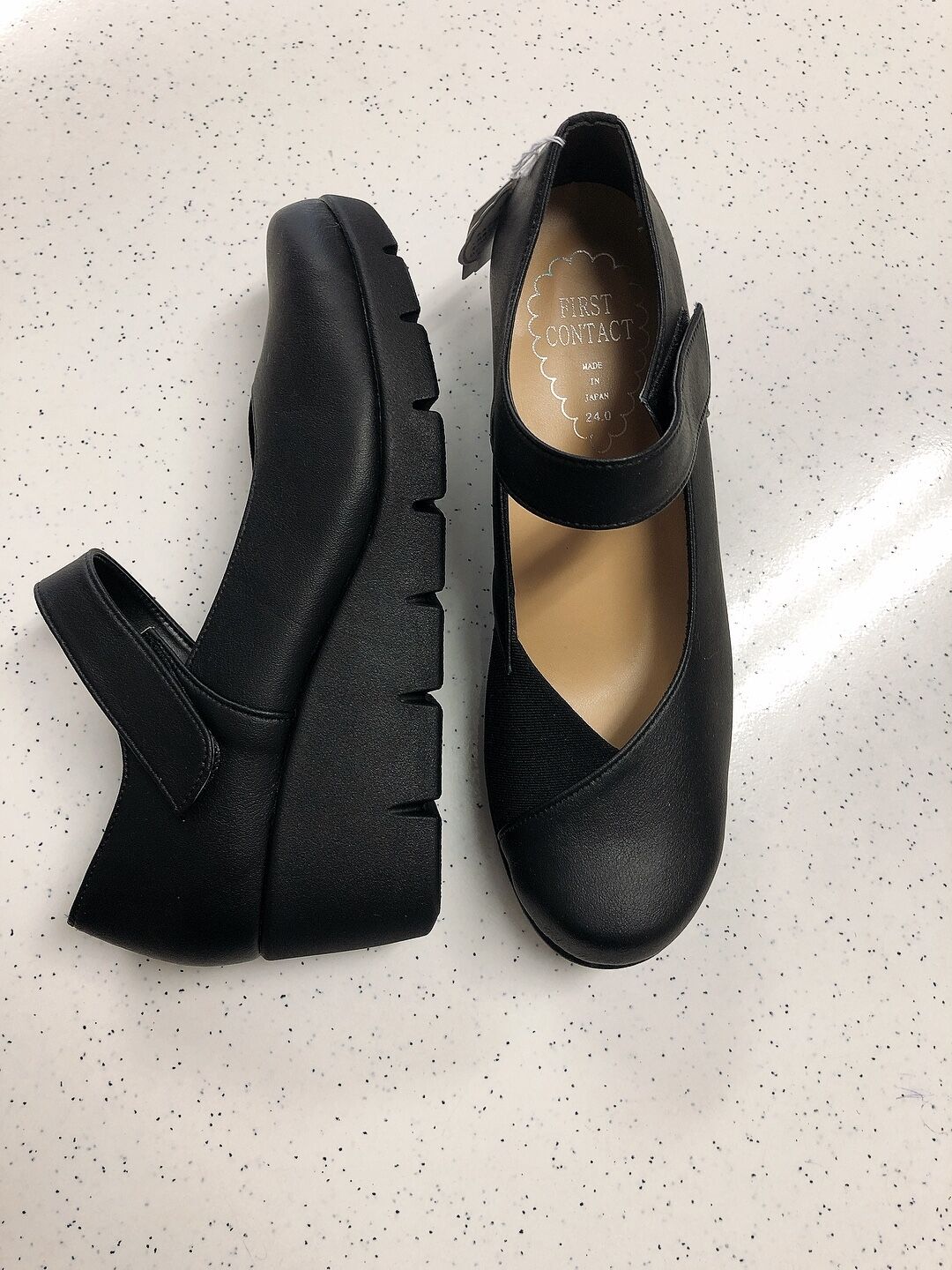 日本製ウェッジソールパンプス黒 | Rolly Cat STORE