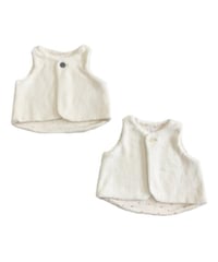 オーガニックフェイクファーベスト（リバーシブル・秋冬） 出産祝い ベビー服 送料無料 生後3か月頃 1歳過ぎ頃 赤ちゃん 綿100 オーガニックコットン ギフト リバーシブルベスト OGフェイクファー