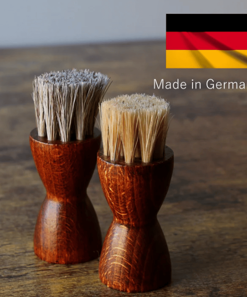 レザーケアセット】3点セット ヌメ革用クリーム ブラシ クロス 馬毛