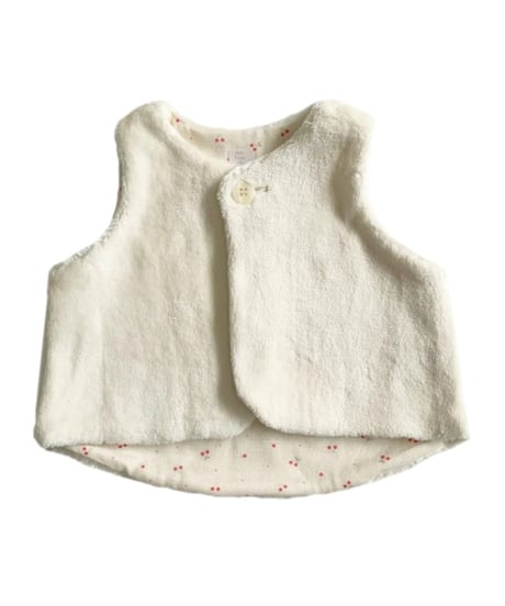オーガニックフェイクファーベスト（リバーシブル・秋冬） 出産祝い ベビー服 送料無料 生後3か月頃 1歳過ぎ頃 赤ちゃん 綿100 オーガニックコットン ギフト リバーシブルベスト OGフェイクファー