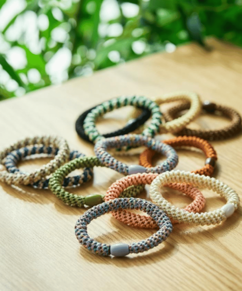 人気で上品！ロープ編みデザイン 使いやすい ヘアゴム 髪色