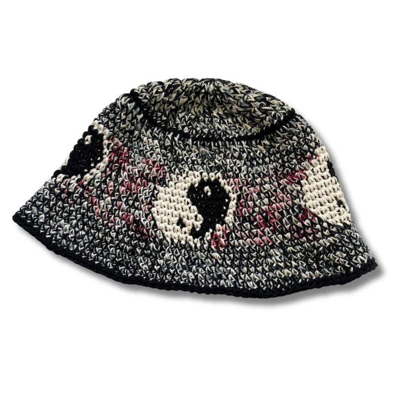 YIN-YANG DESIGN COTTON CROCHET BUCKET HAT | MES