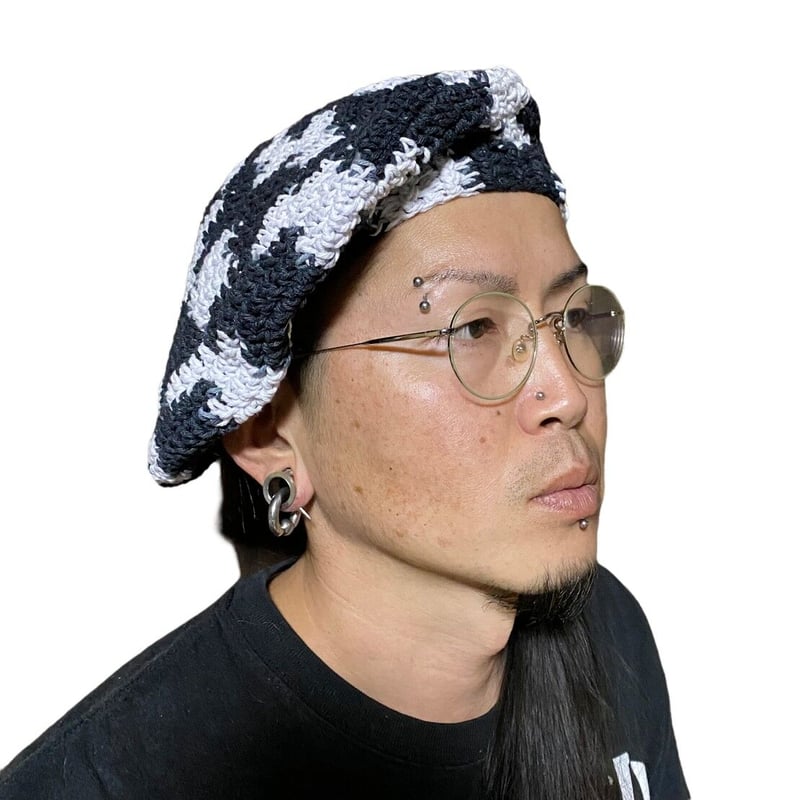 コットン クロシェ タム ベレー帽 | MESS NEEDLES